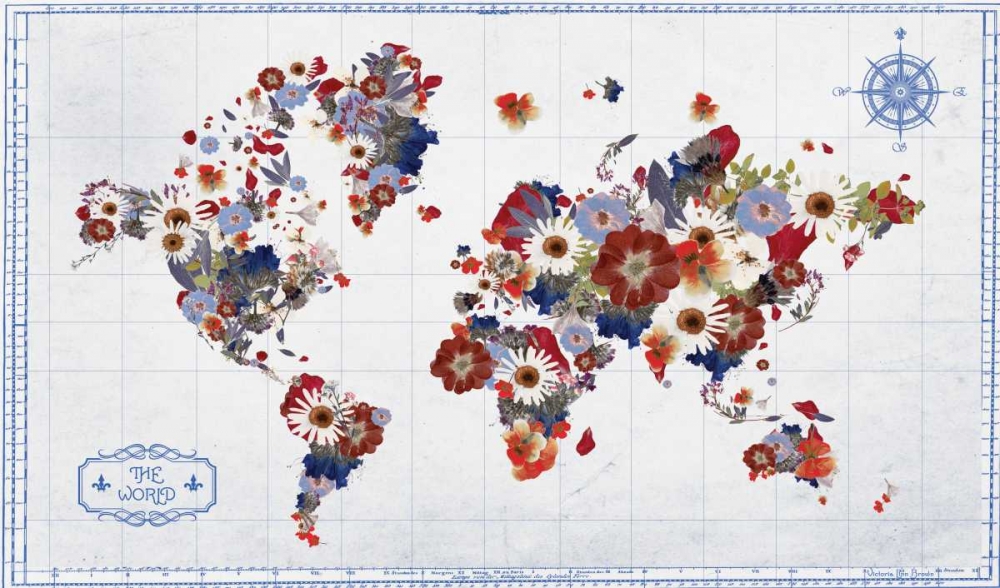 Floral Map 2 art print by Victoria Brown for $57.95 CAD