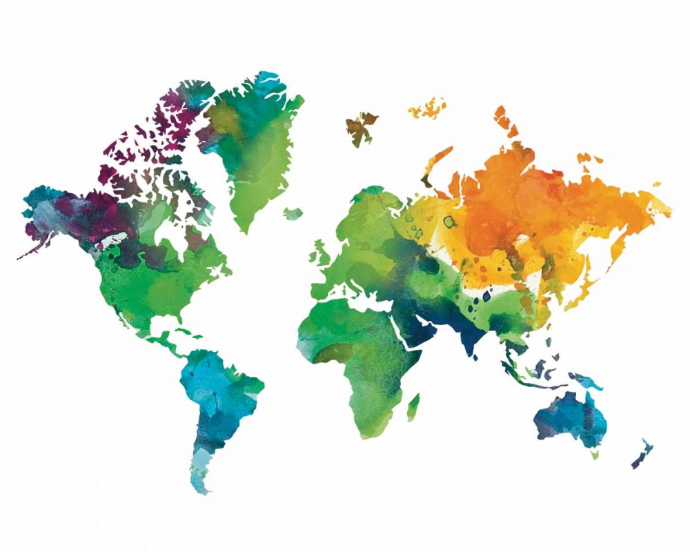 Watercolor Map art print by Victoria Brown for $57.95 CAD