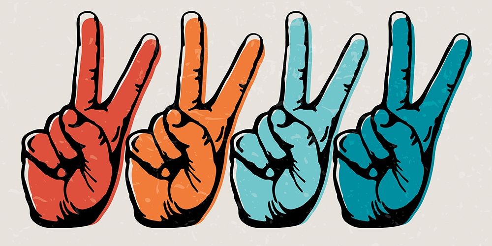 Retro Peace art print by Denise Brown for $57.95 CAD