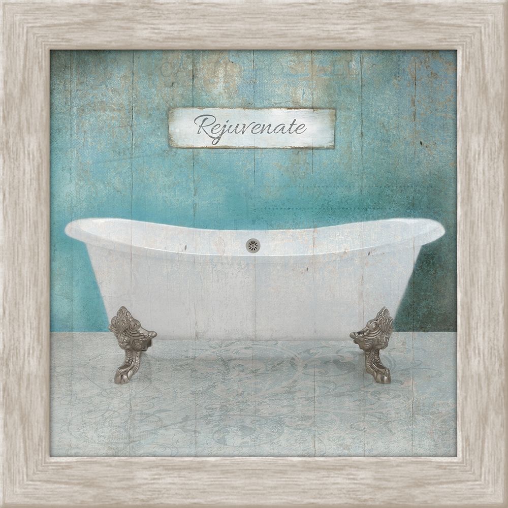 Wood Framed Aqua Bath art print by Victoria Brown for $57.95 CAD