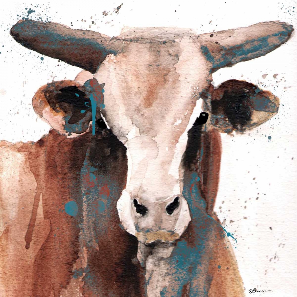 Splashed Blue Bull art print by Victoria Brown for $57.95 CAD