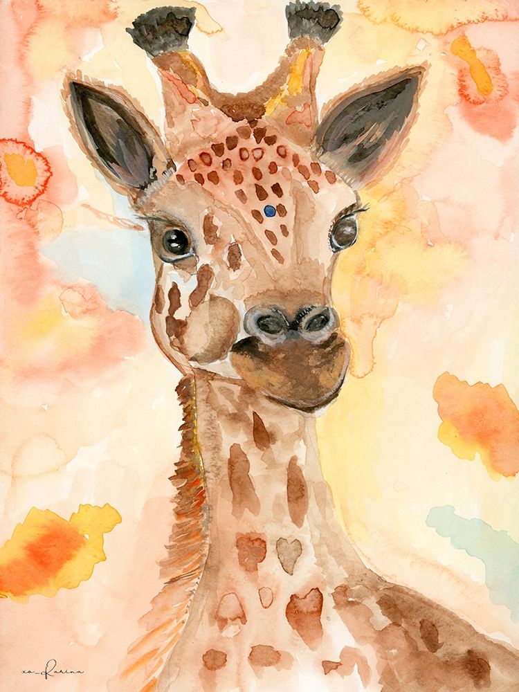 Watercolor Giraffe art print by Karen Barski for $57.95 CAD