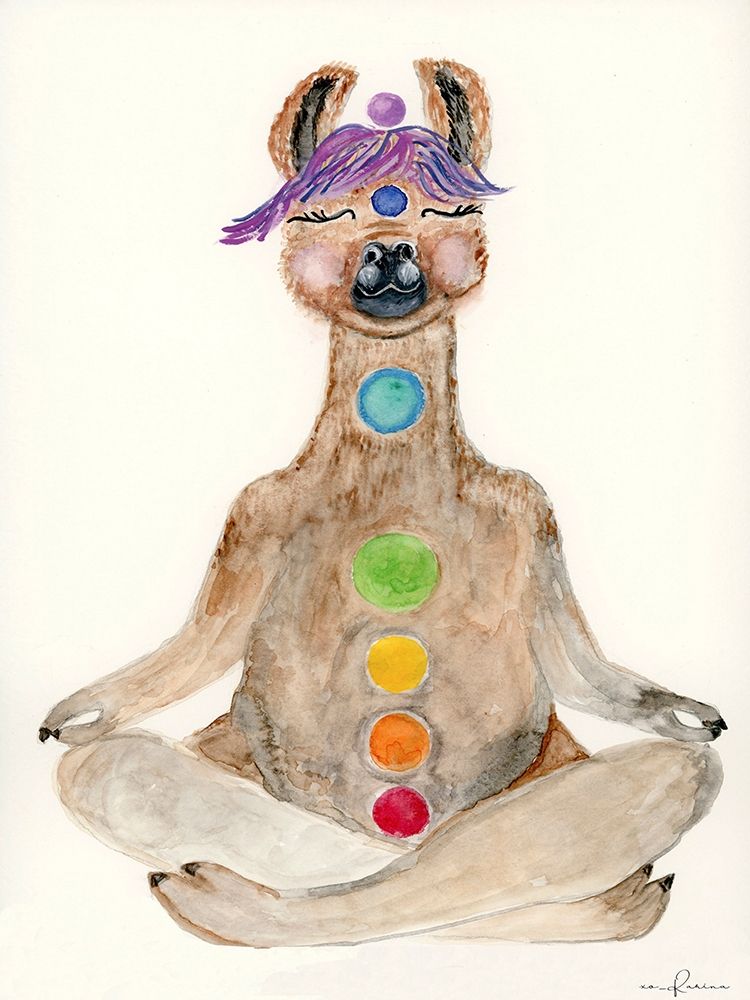 Meditating Llama art print by Karen Barski for $57.95 CAD