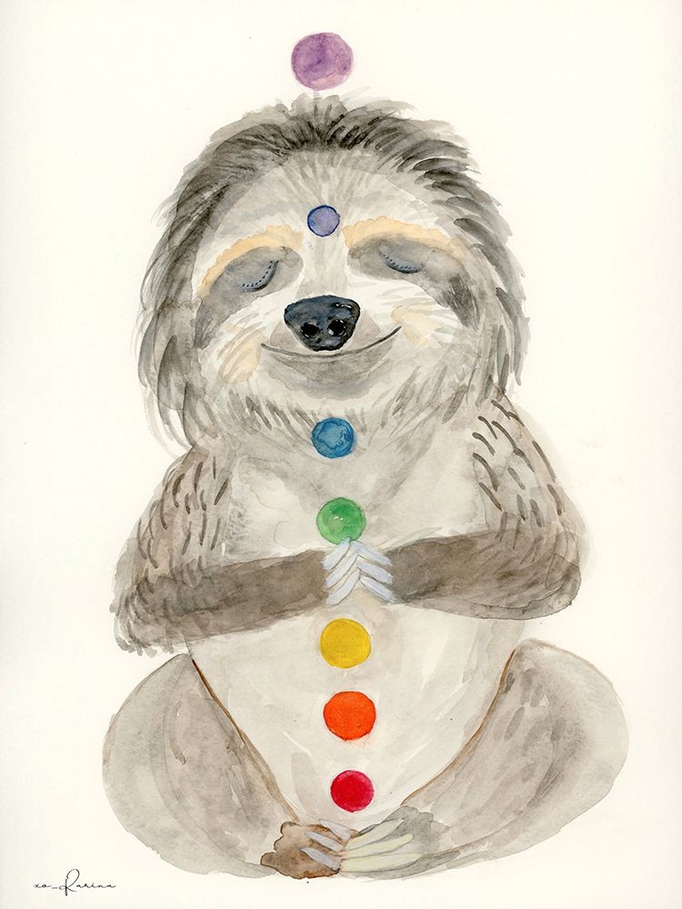 Meditating Sloth 1 art print by Karen Barski for $57.95 CAD