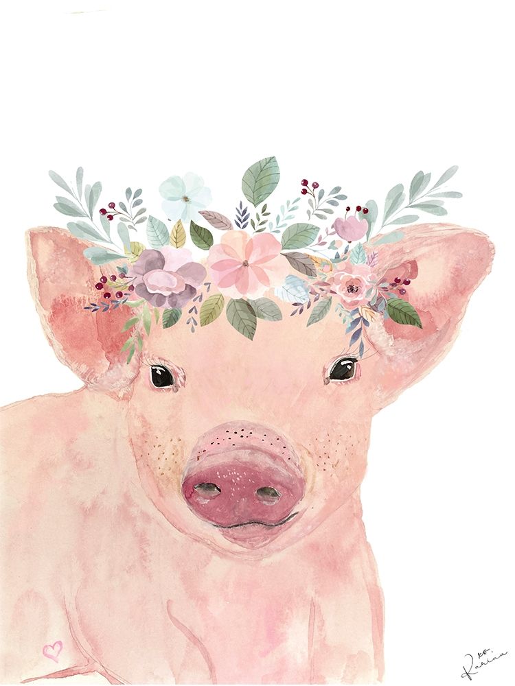 Pretty Pig art print by Karen Barski for $57.95 CAD