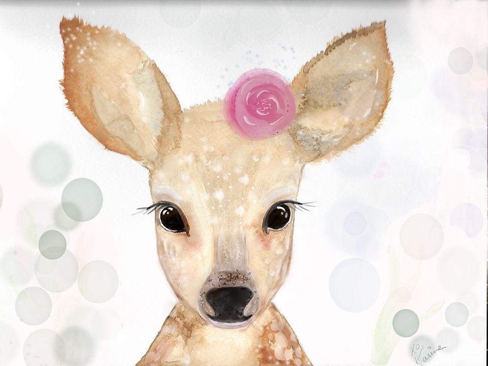 Cute Deer art print by Karen Barski for $57.95 CAD