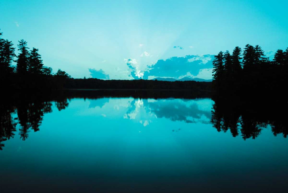 Sunset Lake Teal art print by Suzanne Foschino for $57.95 CAD