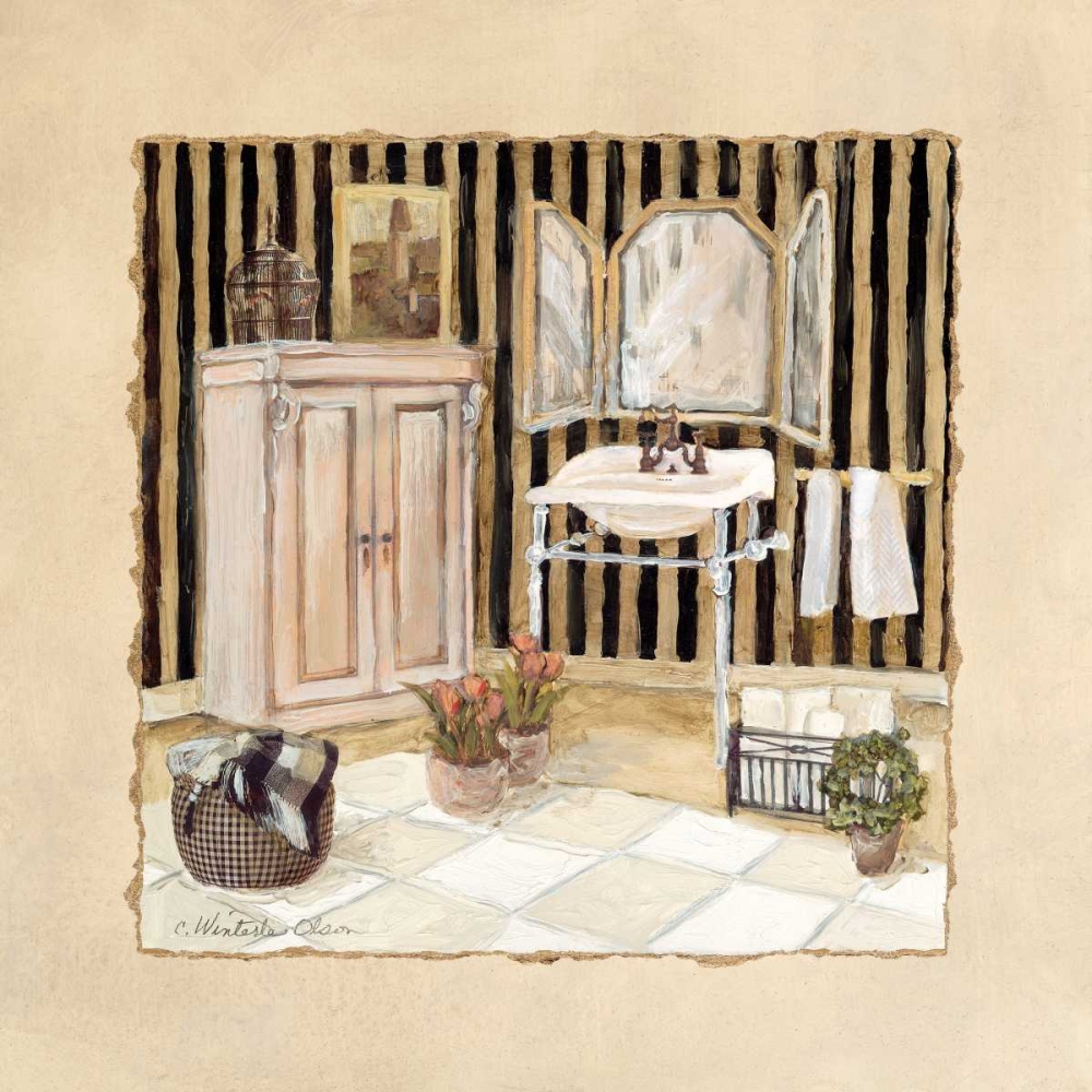 Vintage Bath I art print by Charlene Olson for $57.95 CAD
