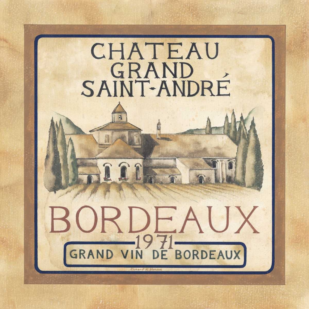 Bordeaux 1971 art print by Richard Henson for $57.95 CAD