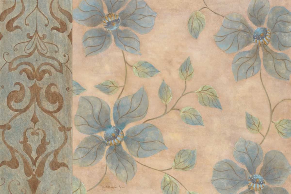 Blue Damask I art print by Tava Studios for $57.95 CAD