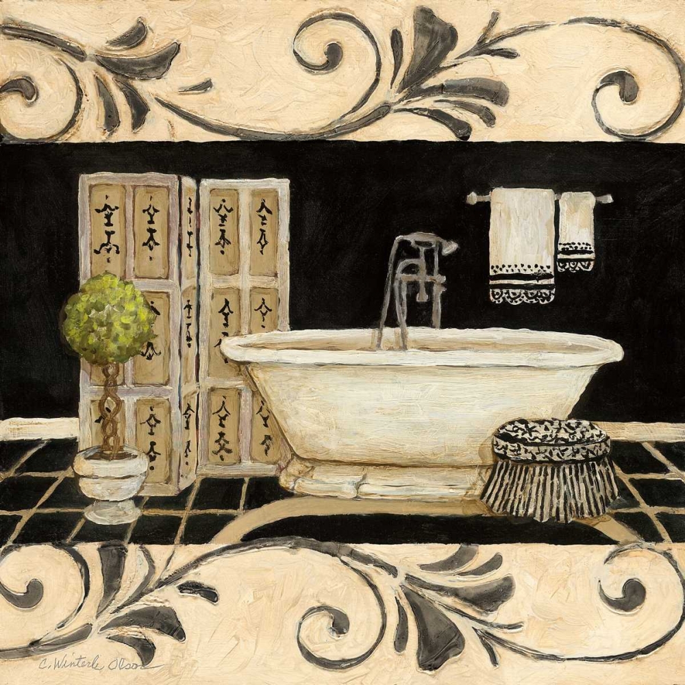 Ebony and Ivory Bath I art print by Charlene Olson for $57.95 CAD