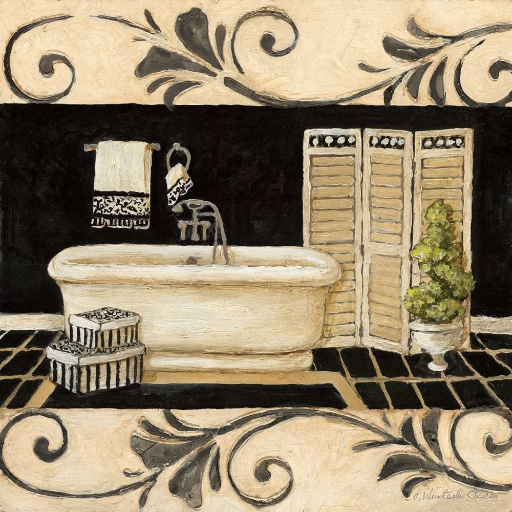 Ebony and Ivory Bath II art print by Charlene Olson for $57.95 CAD