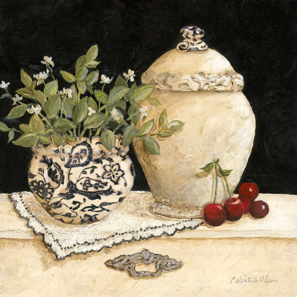 Cherry Still Life art print by Charlene Olson for $57.95 CAD