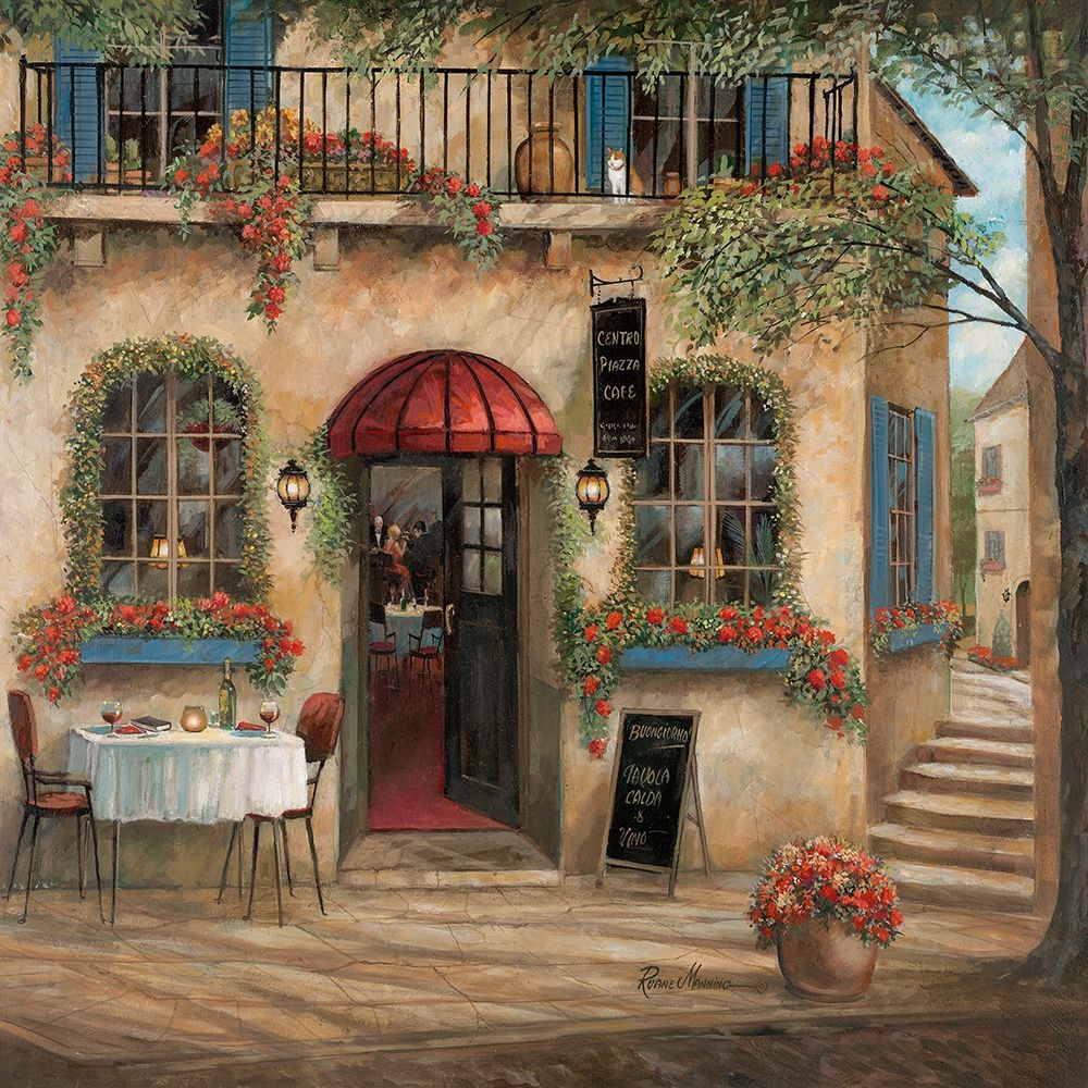 Centro Piazza Cafe art print by Ruane Manning for $57.95 CAD