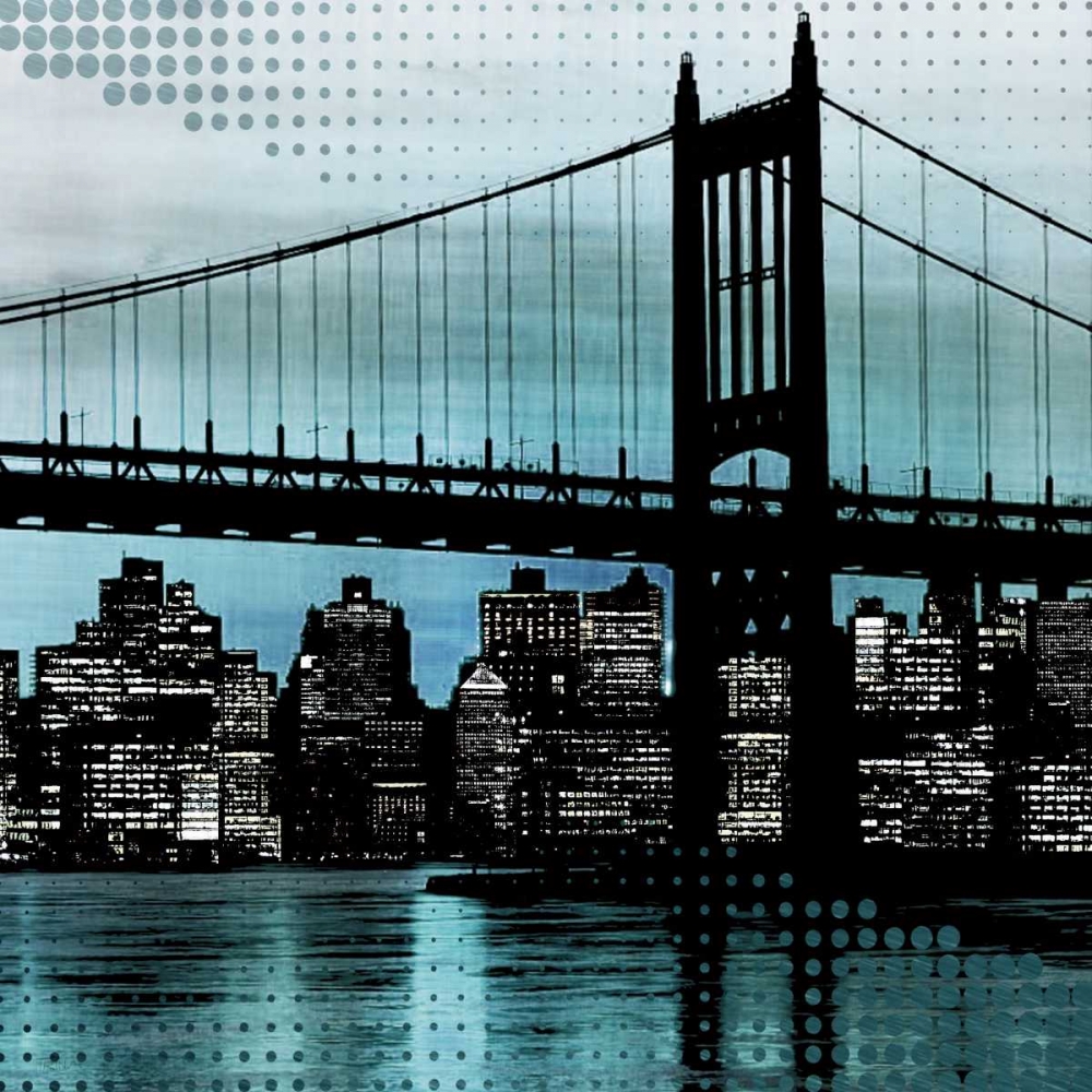 City Metallic In Blue art print by Katrina Craven for $57.95 CAD