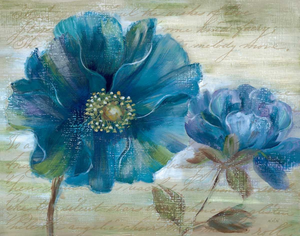 Blue Poppy Poem I art print by Nan for $57.95 CAD