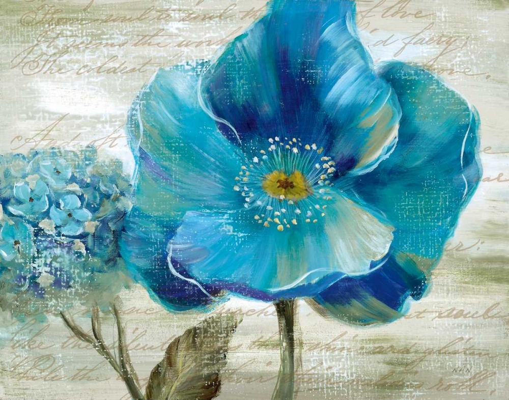 Blue Poppy Poem II art print by Nan for $57.95 CAD
