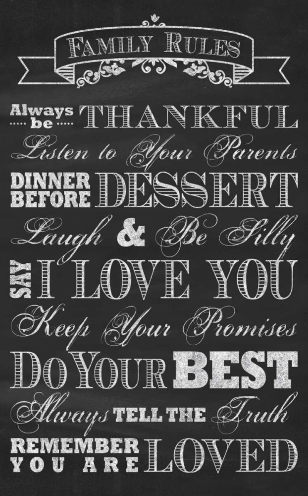 Family Rules art print by Havoc Gifts for $57.95 CAD
