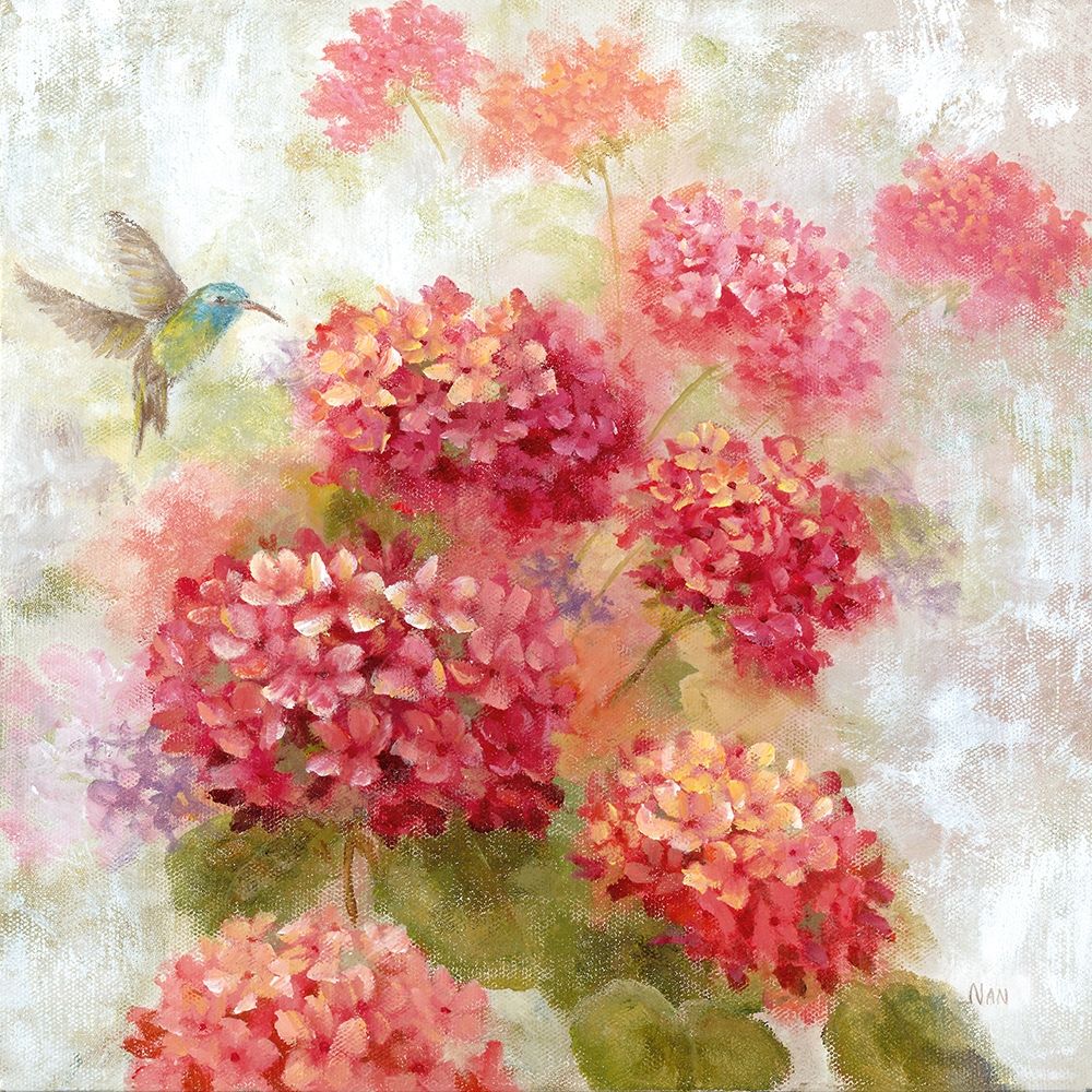 Hummingbird Garden I art print by Nan for $57.95 CAD