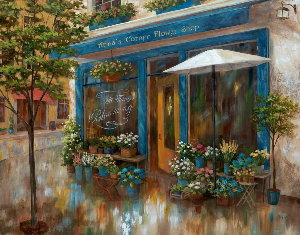 Annas Corner Flower Shop art print by Nan for $57.95 CAD