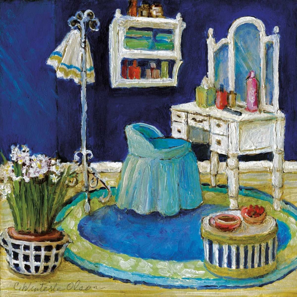 Blue Boudoir II art print by Charlene Olson for $57.95 CAD