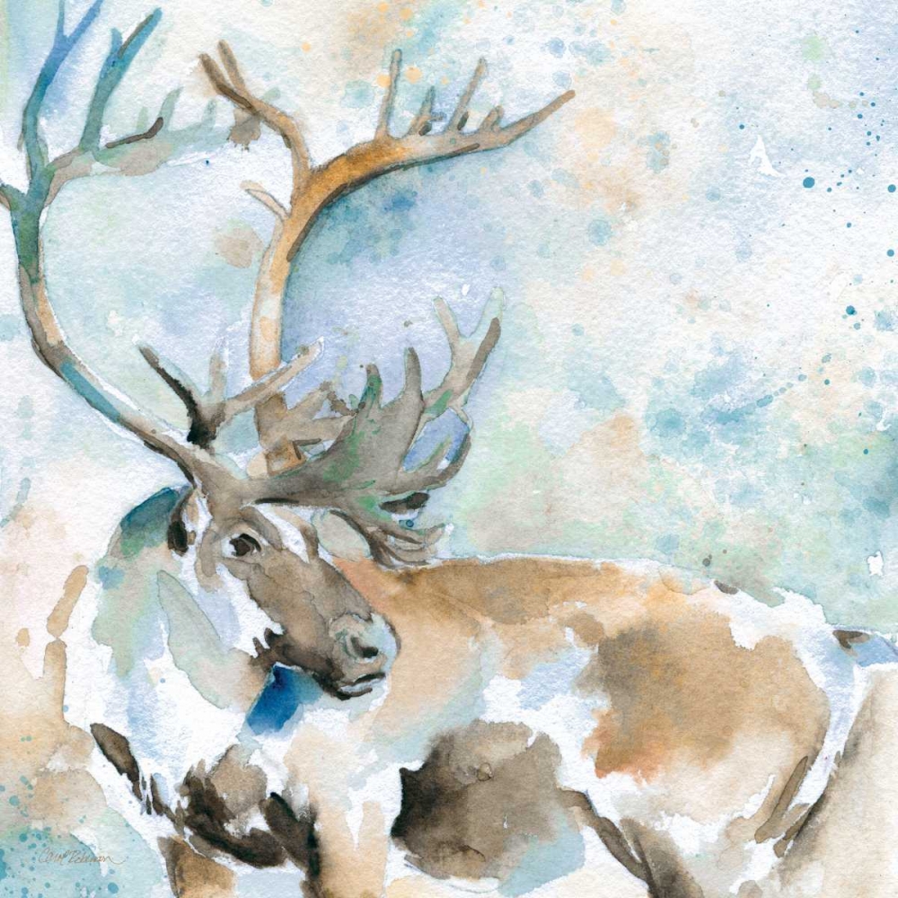 Caribou On Blue art print by Carol Robinson for $57.95 CAD
