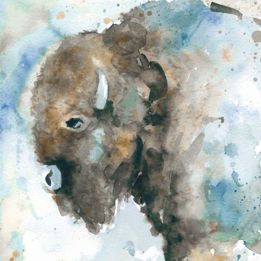 Buffalo On Blue art print by Carol Robinson for $57.95 CAD