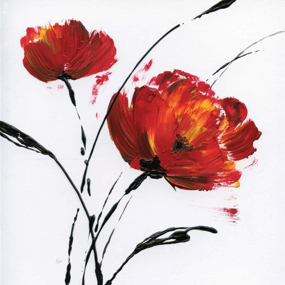 Red Poppy Splash I art print by Nan for $57.95 CAD