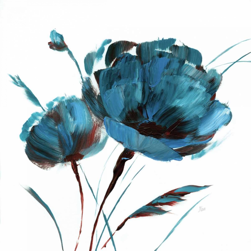 Blue Poppy Splash I art print by Nan for $57.95 CAD