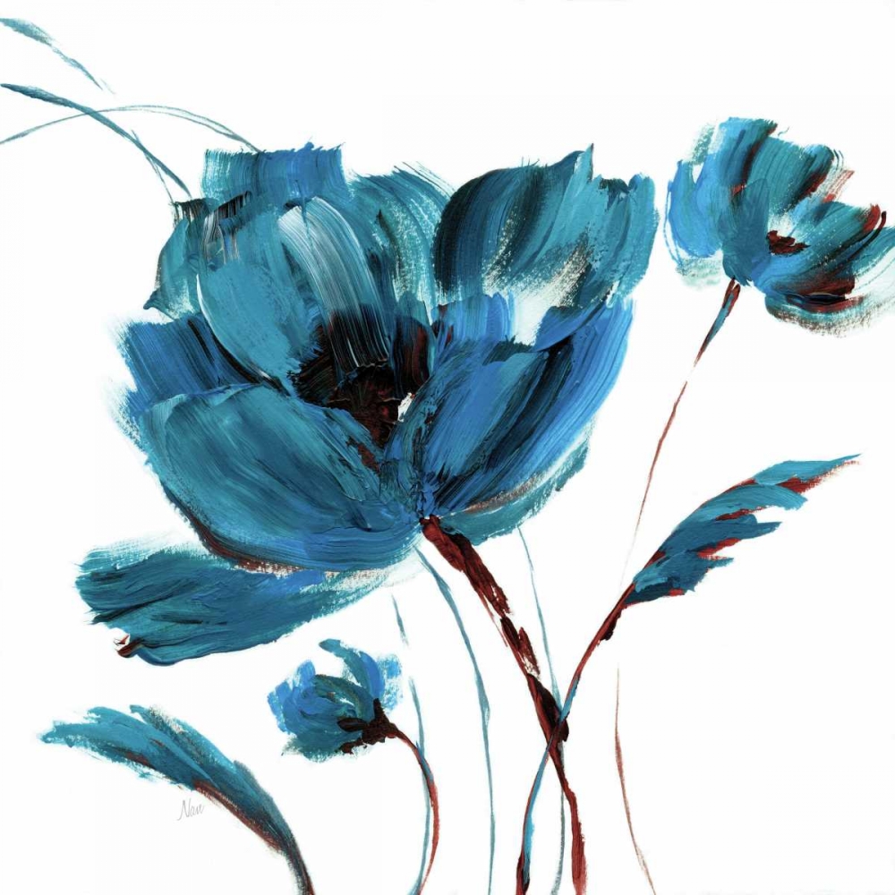 Blue Poppy Splash III art print by Nan for $57.95 CAD
