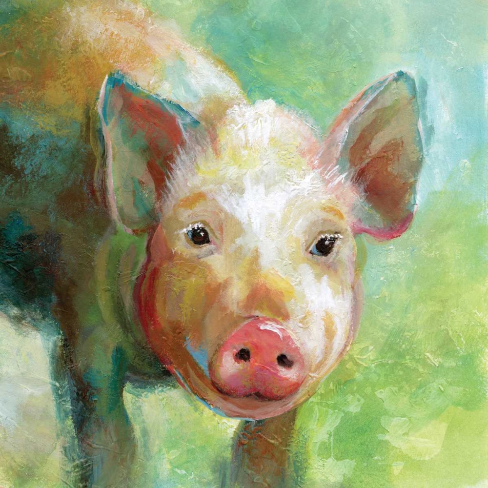 Colorful Quirky Pig art print by Nan for $57.95 CAD