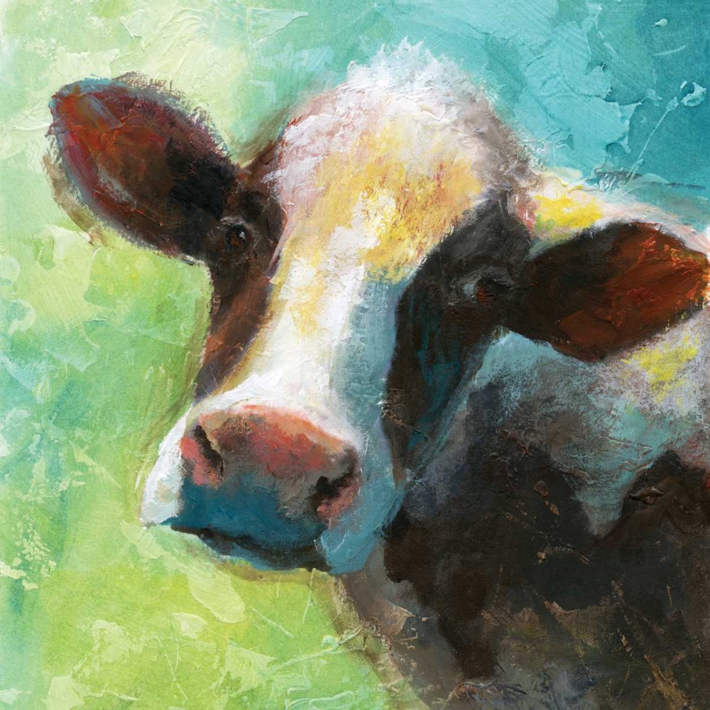 Colorful Quirky Cow art print by Nan for $57.95 CAD