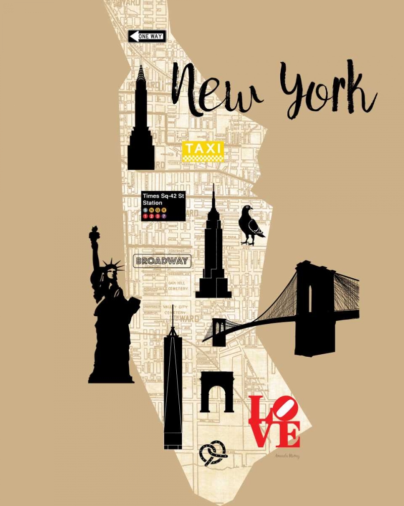 City Graphic Map - art print by Amanda Murray for $57.95 CAD