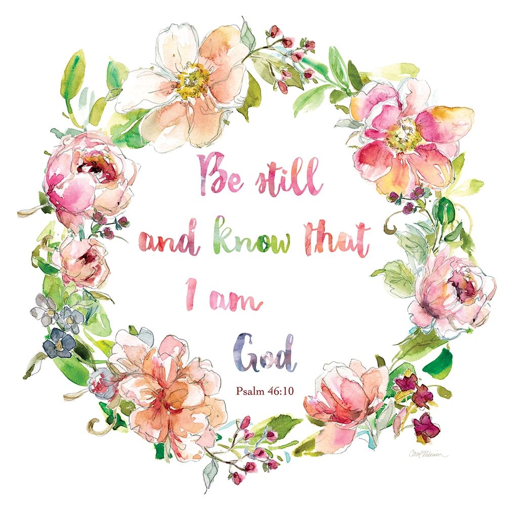 Floral Scripture Wreath I art print by Carol Robinson for $57.95 CAD