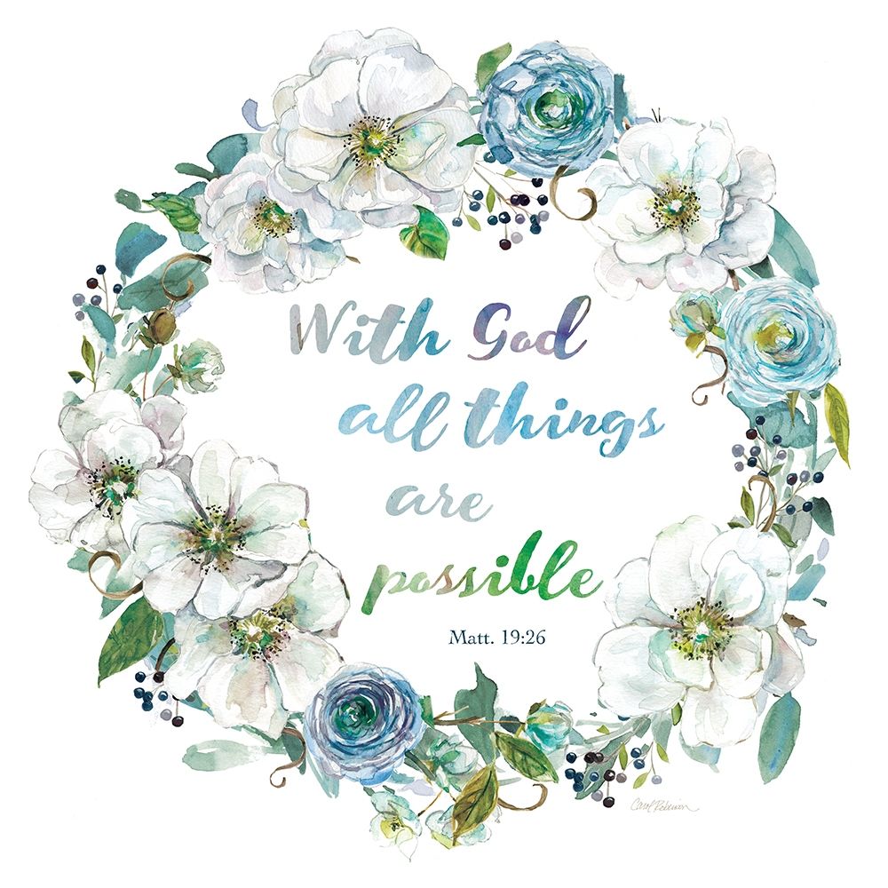 Floral Scripture Wreath II art print by Carol Robinson for $57.95 CAD