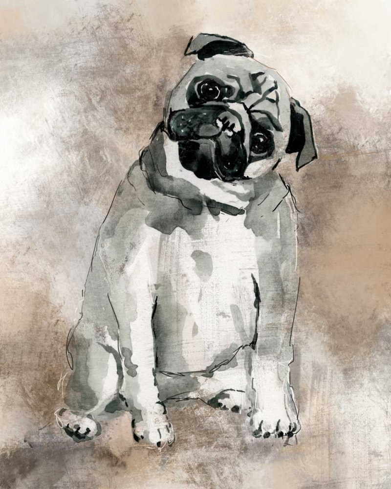Sketchy Study Pug art print by Carol Robinson for $57.95 CAD