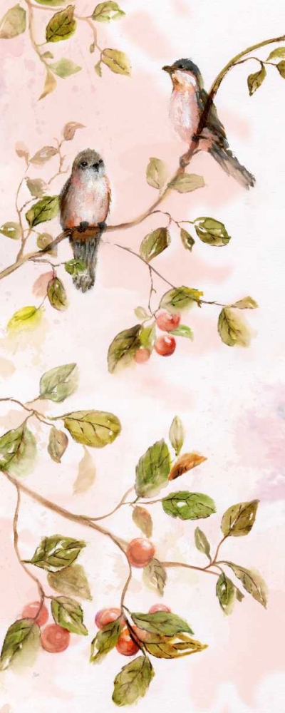 Blushing Birds I art print by Nan for $57.95 CAD