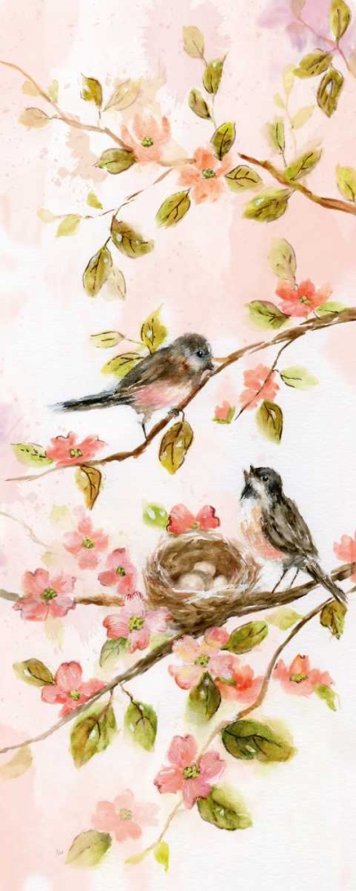 Blushing Birds II art print by Nan for $57.95 CAD