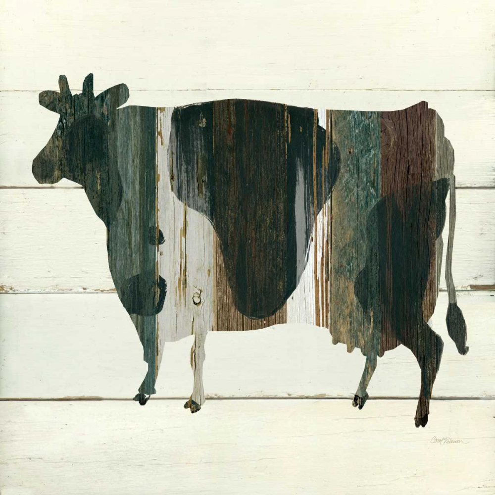Woodgrain Cow art print by Carol Robinson for $57.95 CAD