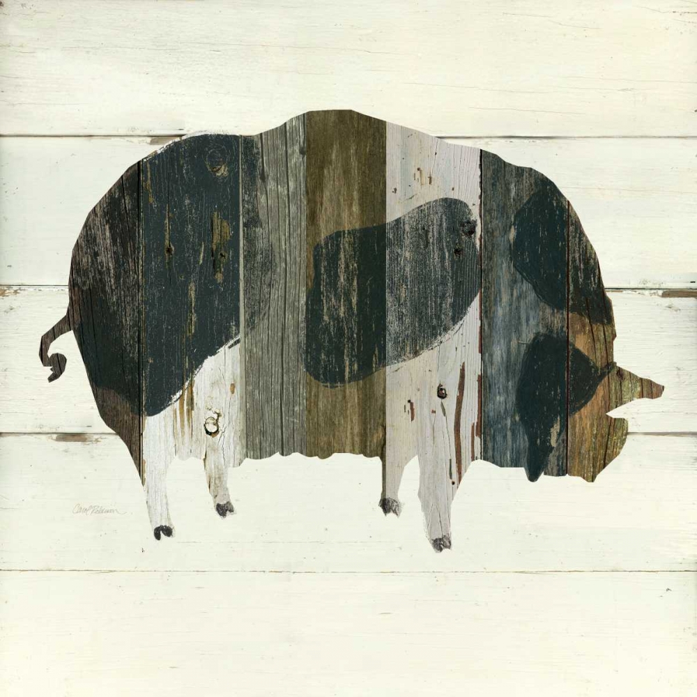 Woodgrain Pig art print by Carol Robinson for $57.95 CAD