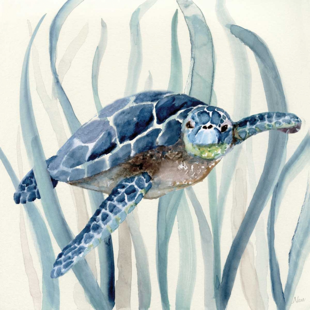 Turtle in Seagrass I art print by Nan for $57.95 CAD