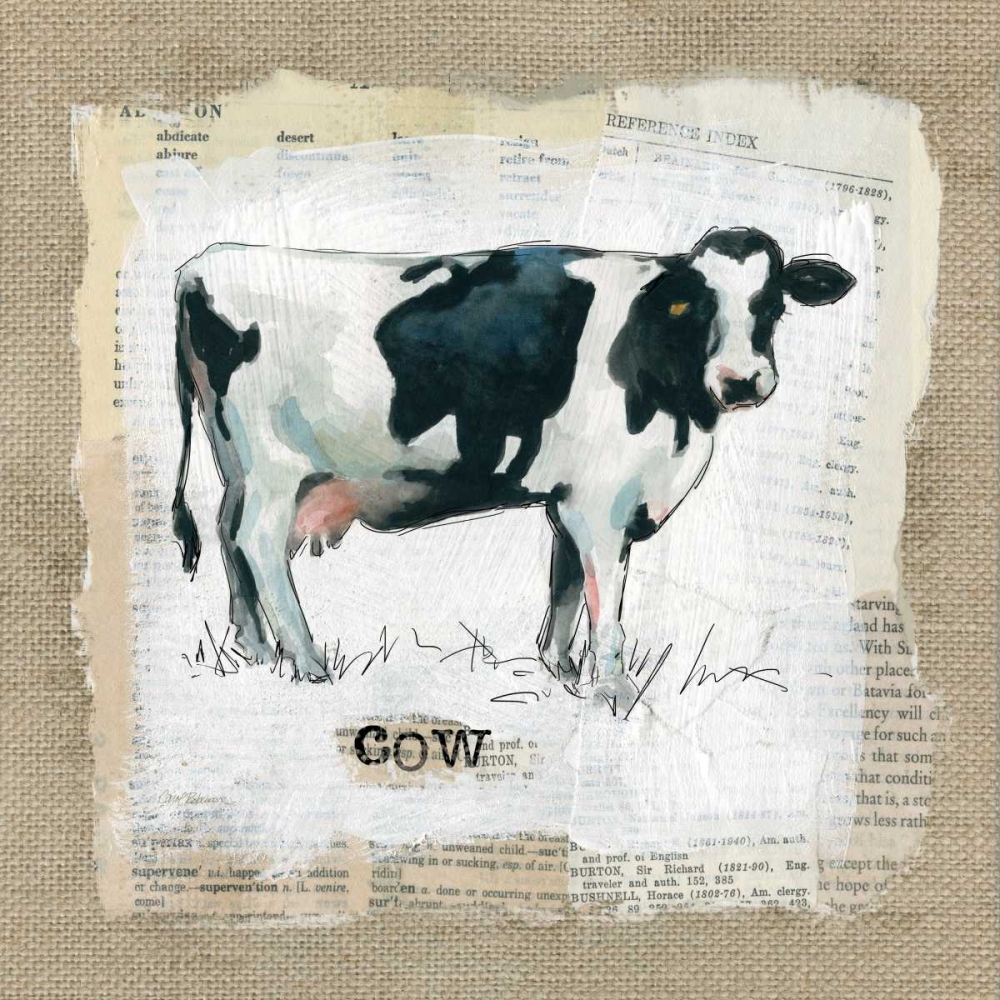 Burlap Cow art print by Carol Robinson for $57.95 CAD