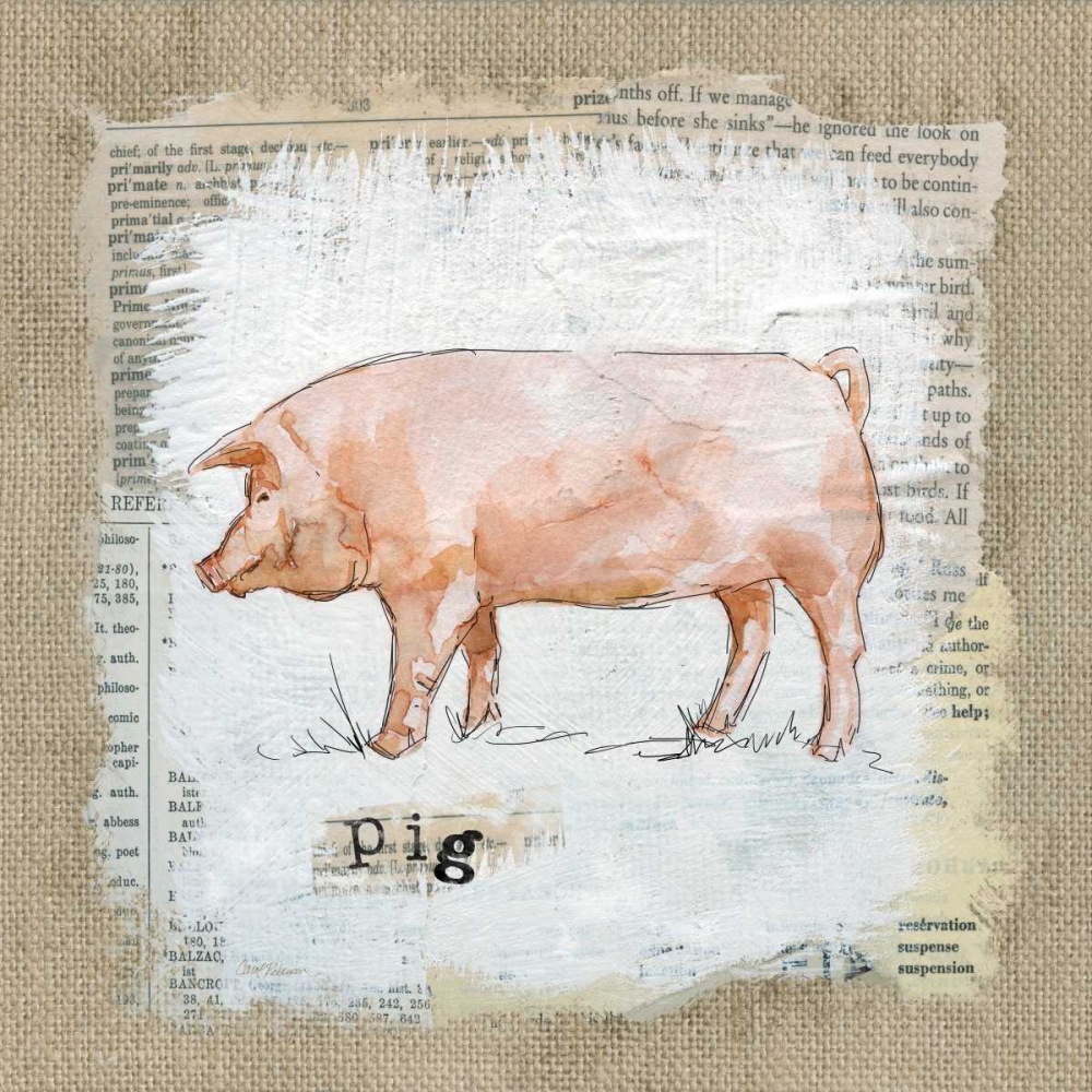 Burlap Pig art print by Carol Robinson for $57.95 CAD