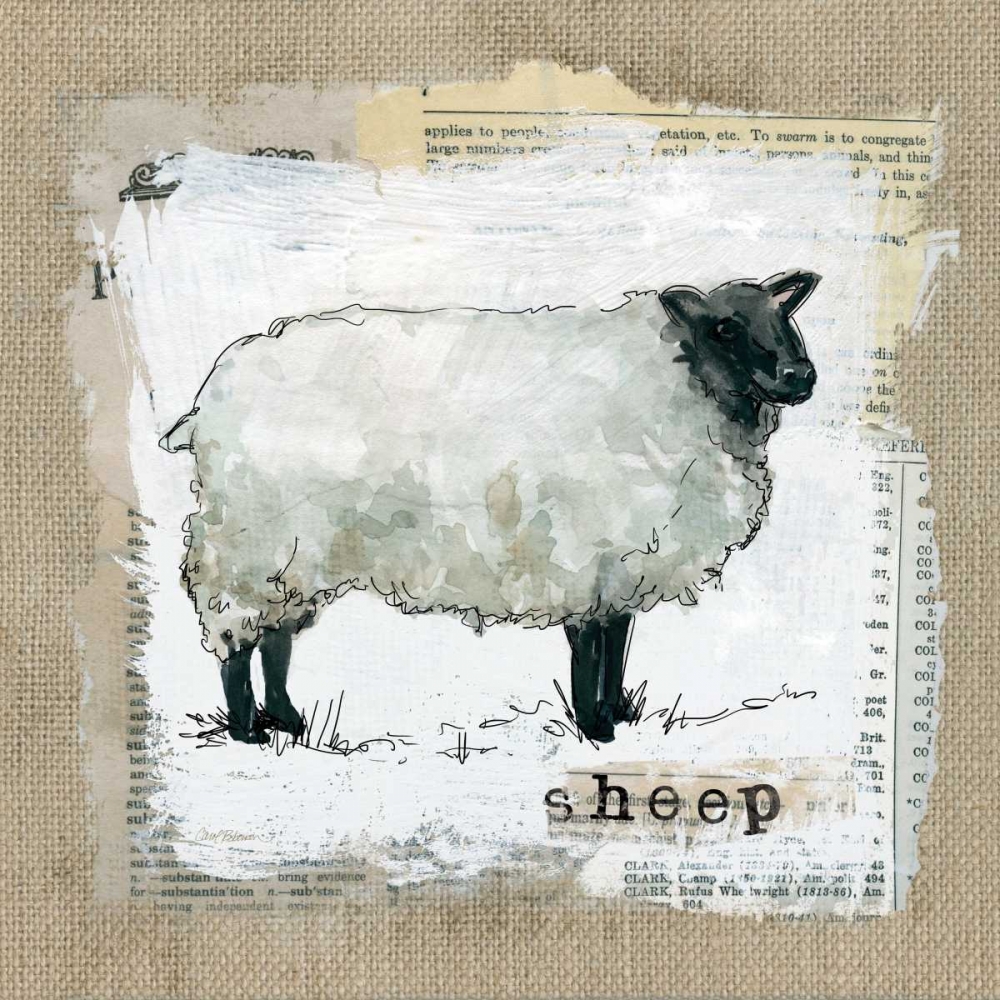 Burlap Sheep art print by Carol Robinson for $57.95 CAD