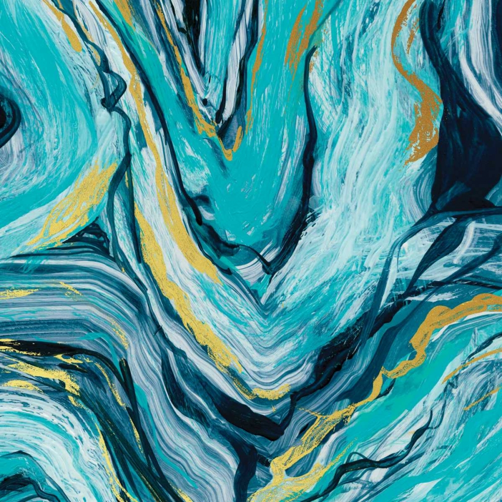 Teal Agate Gold art print by Carol Robinson for $57.95 CAD