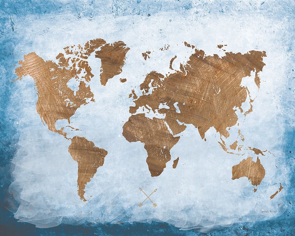 Washy World Map art print by Amanda Murray for $57.95 CAD