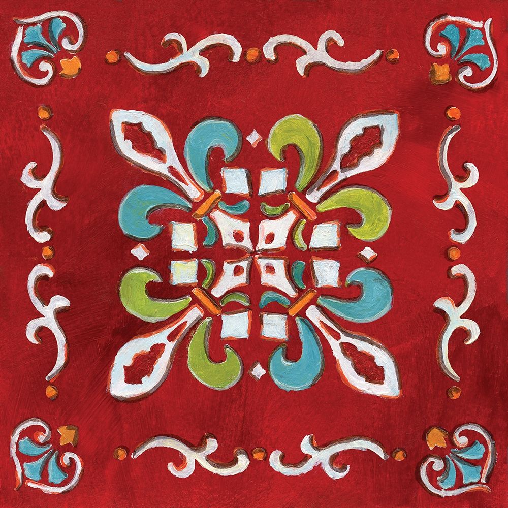 Red Bandana Mosaic art print by Nan for $57.95 CAD
