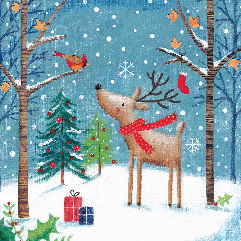 Merry Christmas Cardinal art print by Joanne Cave for $57.95 CAD