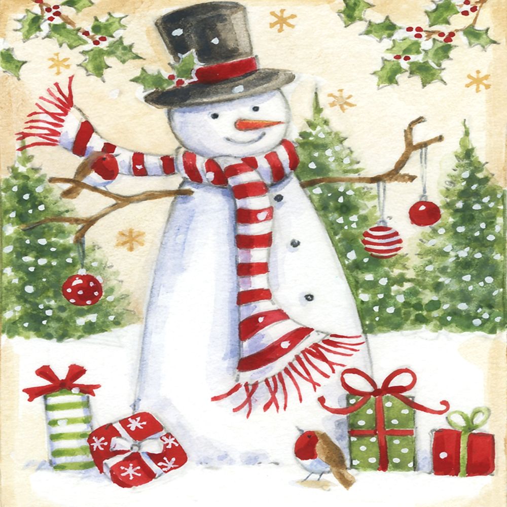Snowman Merriment art print by Lisa Alderson for $57.95 CAD