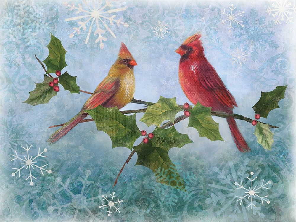 Winter Cardinal Duet II art print by Nan for $57.95 CAD